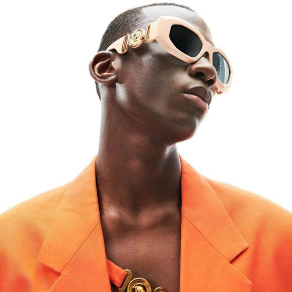 NEW Versace VE4425U MAXI MEDUSA BIGGIE 536387 Pink Gray Oval Unisex Sunglasses - Picture 10 of 12